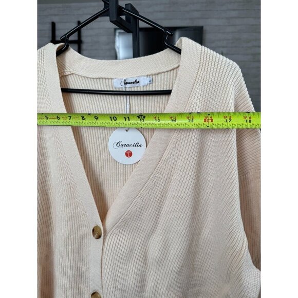 NWT Caracilia Oversized Long Sleeve Button Down Knit Cardigan Womens Size L - Picture 4 of 7